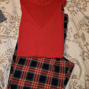 Red T-shirt with sexy mesh V neck from Venus.